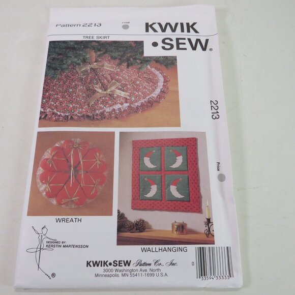 Kwik Sew 2213 sewing Pattern Tree Skirt, Wreath (Hearts), Wall Hanging Moon - Picture 2 of 9